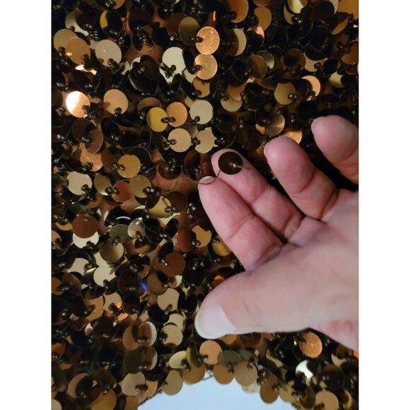 Bronze Sequin Shoulder Bag - Picture 6 of 10